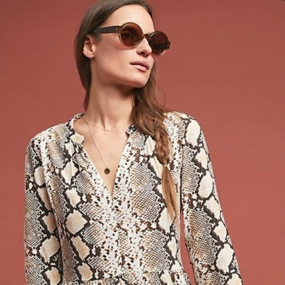 Anthropologie Maeve Juno Snake Print Dress - Picture 7 of 16